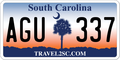 SC license plate AGU337