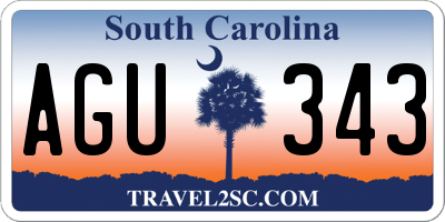 SC license plate AGU343