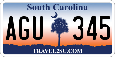 SC license plate AGU345