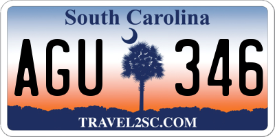 SC license plate AGU346