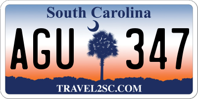 SC license plate AGU347