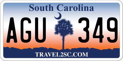 SC license plate AGU349