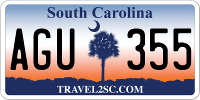 SC license plate AGU355