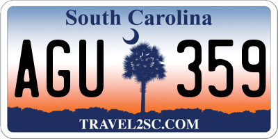 SC license plate AGU359