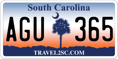 SC license plate AGU365