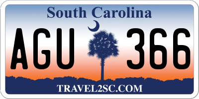 SC license plate AGU366