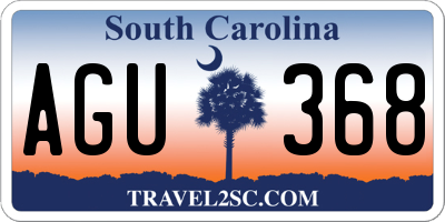 SC license plate AGU368