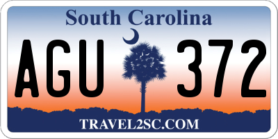SC license plate AGU372