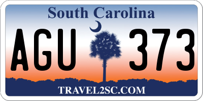 SC license plate AGU373