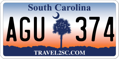 SC license plate AGU374