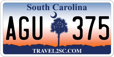 SC license plate AGU375