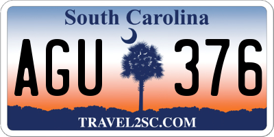SC license plate AGU376
