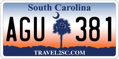 SC license plate AGU381