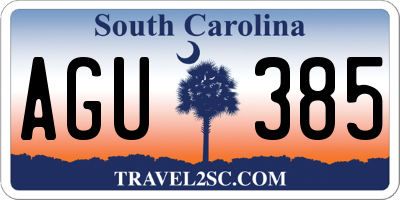 SC license plate AGU385