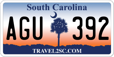 SC license plate AGU392