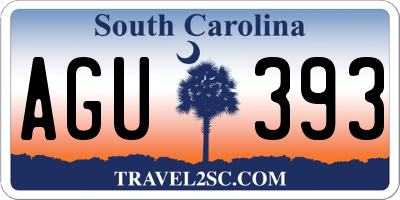 SC license plate AGU393