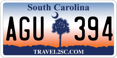 SC license plate AGU394