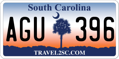 SC license plate AGU396