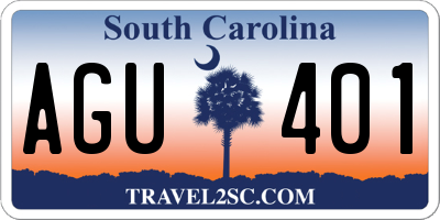 SC license plate AGU401