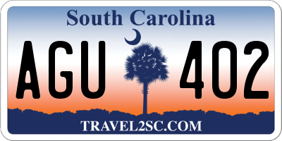 SC license plate AGU402