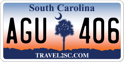 SC license plate AGU406