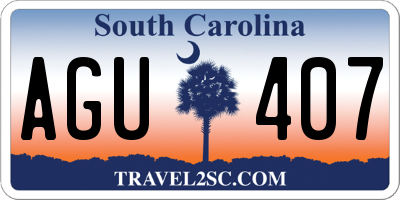 SC license plate AGU407