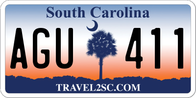 SC license plate AGU411