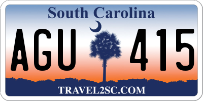 SC license plate AGU415