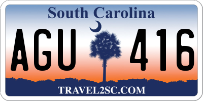 SC license plate AGU416