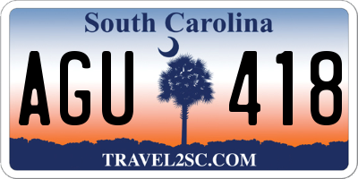 SC license plate AGU418