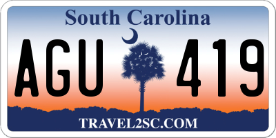 SC license plate AGU419