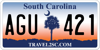 SC license plate AGU421