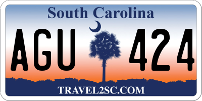 SC license plate AGU424