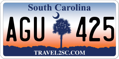 SC license plate AGU425