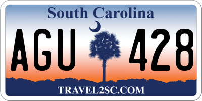 SC license plate AGU428