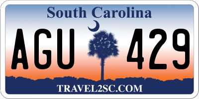 SC license plate AGU429