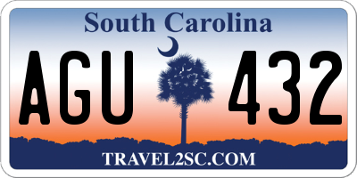 SC license plate AGU432