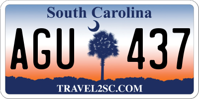 SC license plate AGU437