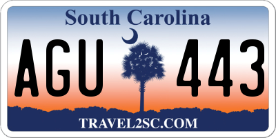 SC license plate AGU443