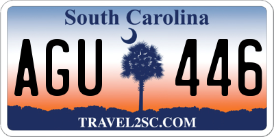 SC license plate AGU446