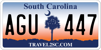 SC license plate AGU447