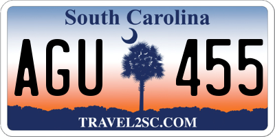 SC license plate AGU455