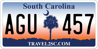 SC license plate AGU457