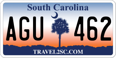 SC license plate AGU462