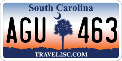 SC license plate AGU463