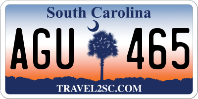 SC license plate AGU465