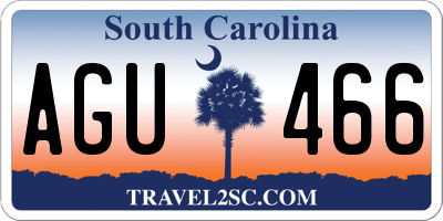 SC license plate AGU466