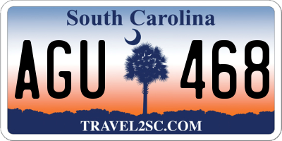 SC license plate AGU468