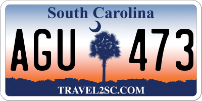 SC license plate AGU473