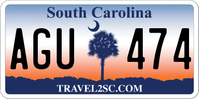 SC license plate AGU474